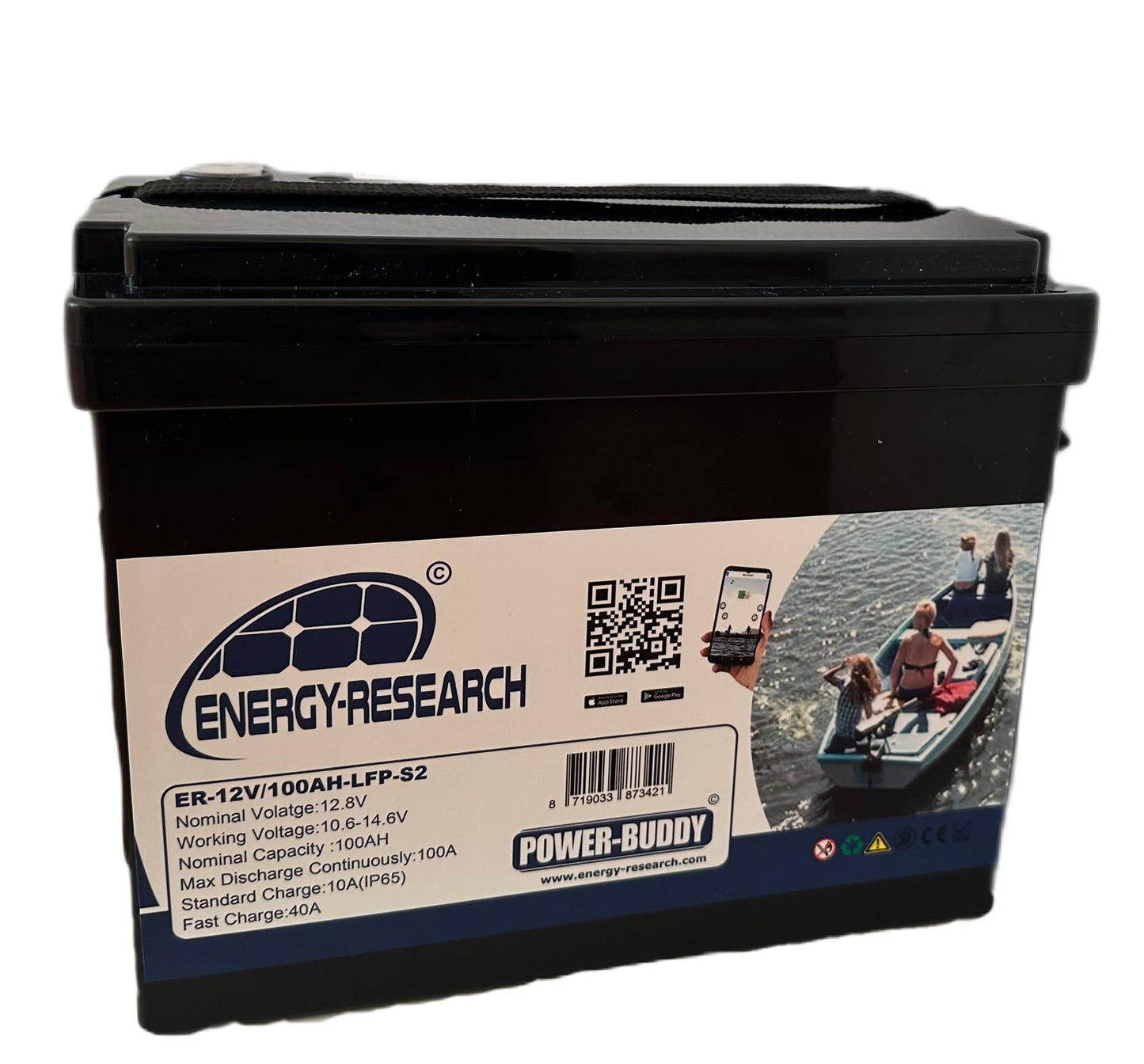 12V 100AH Lithium LiFePO4 Accu met App
